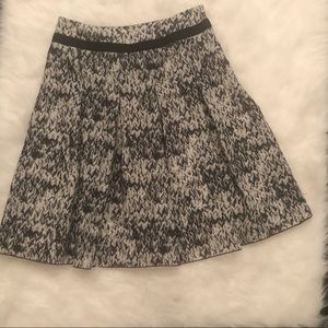 Paule Ka Grey and White pleated wool skirt